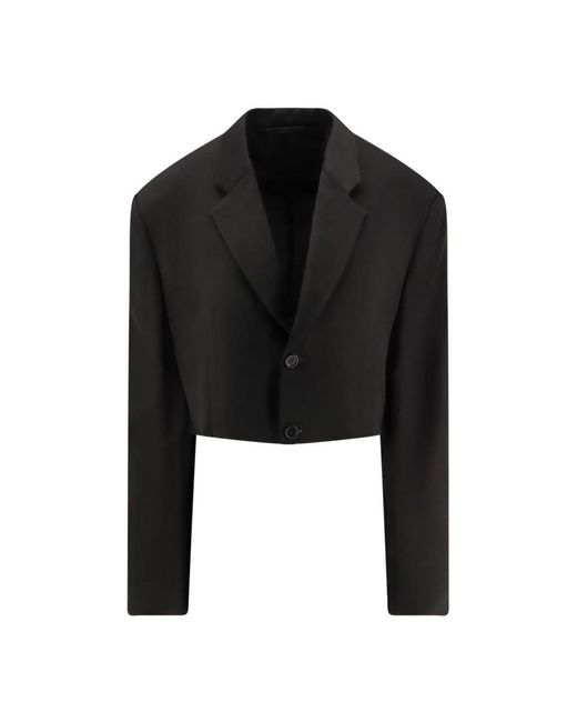 Balenciaga Black Schwarze Klassische Rever Crop Fit Kleidung