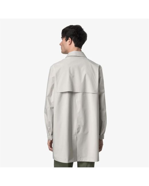 K-Way Gray Trench Coats for men
