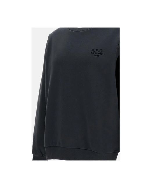 A.P.C. Hoodies & Sweatvesten ,Zwart ,Katoen Felpa Classica Girocollo in het Blue voor heren