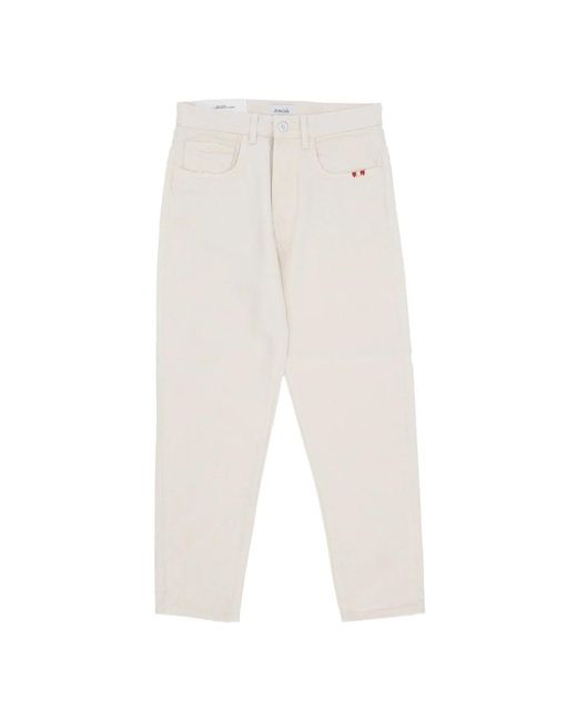 AMISH White Straight Fit Jeans for men