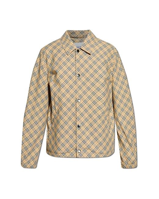 Burberry Karierte Jacke in Natural für Herren