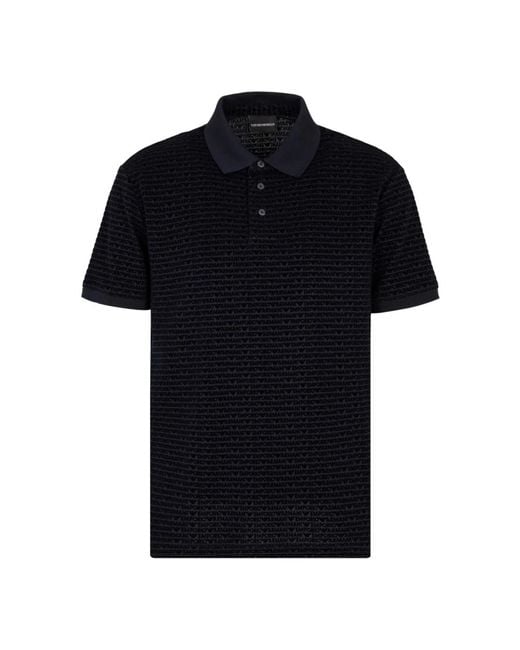 Emporio Armani Black Polo Shirts for men