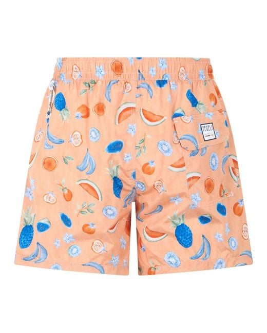 Fedeli Orange Beachwear for men