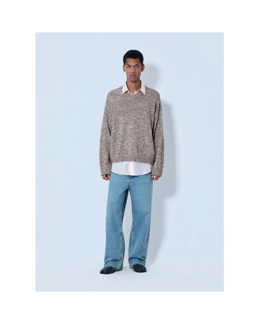 Maison Margiela Gray V-Neck Knitwear for men