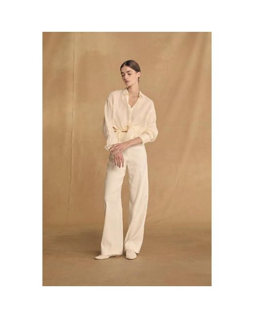 Cortana White Wide Trousers