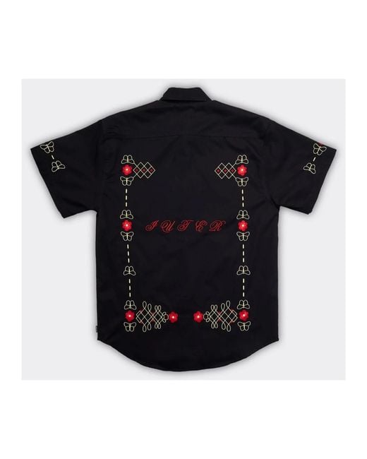 Short Sleeve Shirts Iuter de hombre de color Black