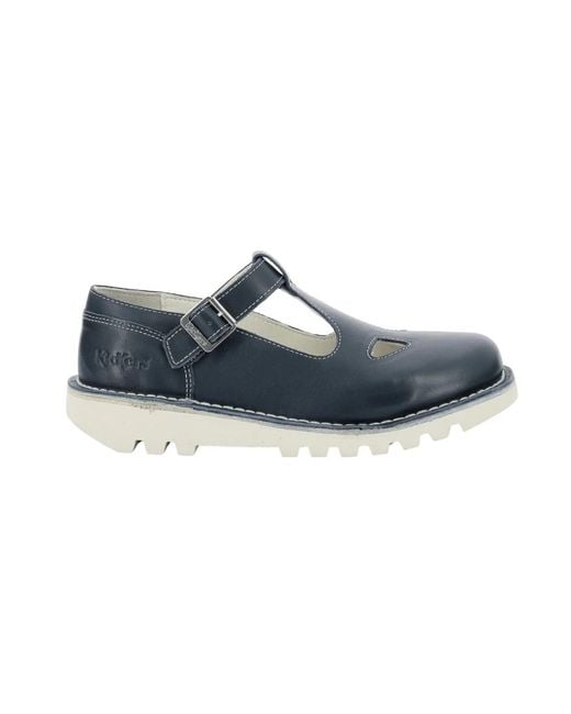 Kickers Schoenen ,Blauw ,Leer Mary Jane Ballerina Schoenen in het Blue