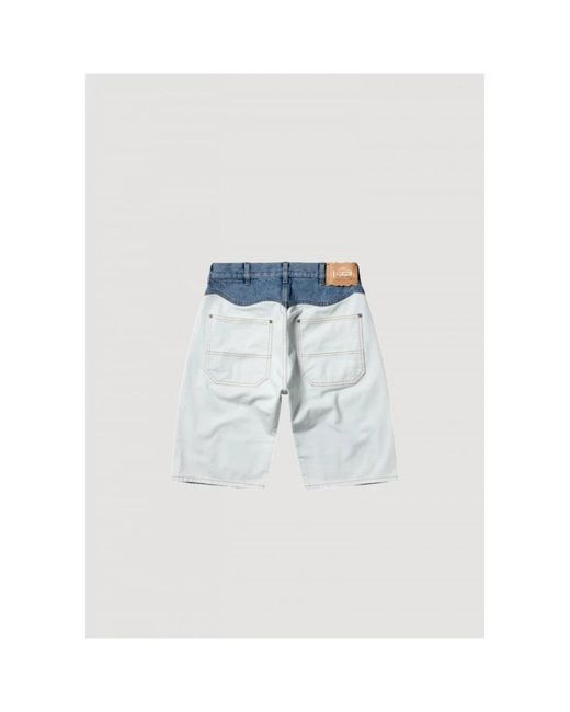 Aries Patchwork Western Carpenter Shorts in het Blue voor heren