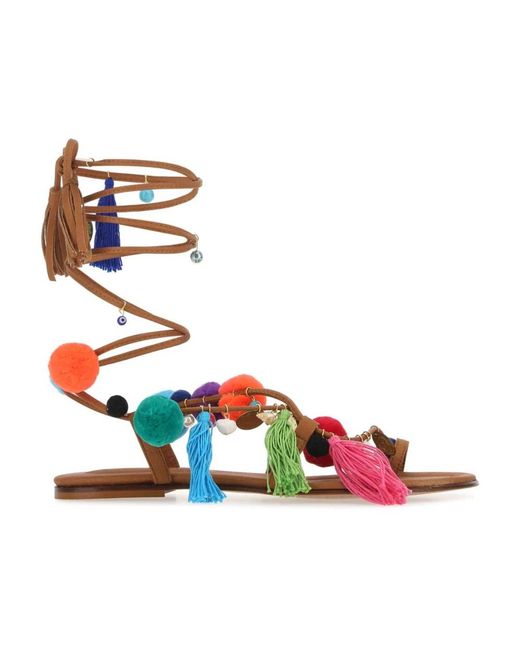 Alameda Turquesa Blue Flat Sandals