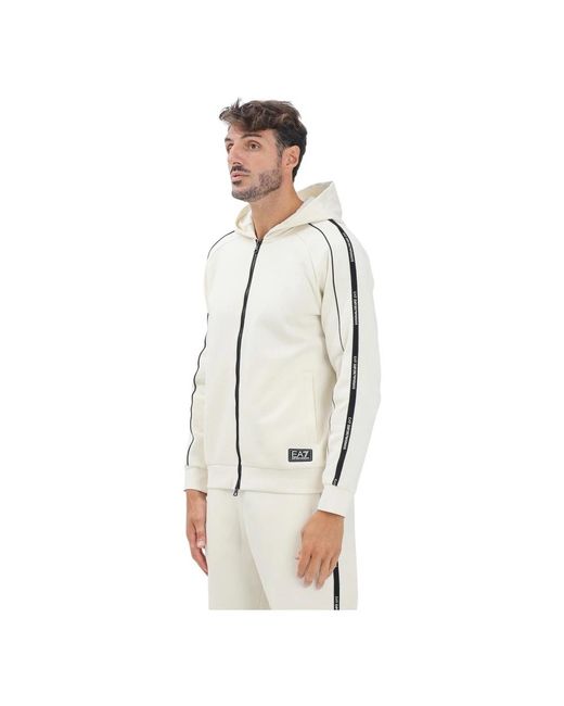 EA7 White Zip-Throughs for men