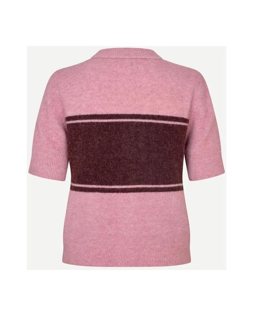 Samsøe & Samsøe Truien & Vesten ,Roze ,Wol Sanoura Cardigan in het Pink