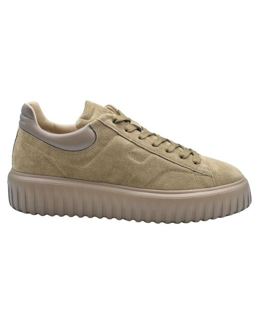 Hogan Schoenen ,Groen ,Suède Geveterde Sneakers Palude Aw 25 in het Gray voor heren