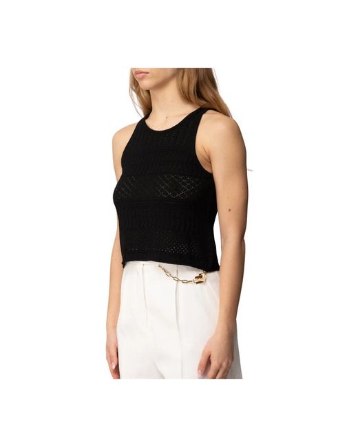 Akep Black Openwork Strickoberteil