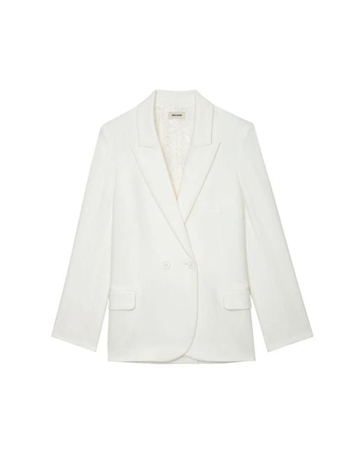 Zadig & Voltaire White Stilvolle sako mode