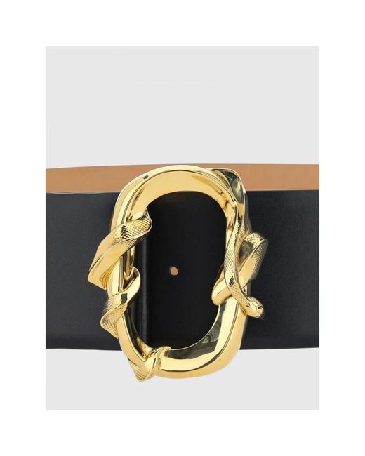 Alexander McQueen Zwarte Leren Riem Met Gouden Gesp in het Black