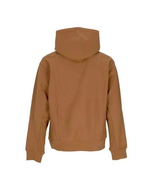 Carhartt Herensweatshirt Met Capuchon Amerikaans Script Hamilton Bruin in het Brown voor heren
