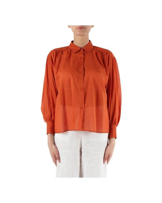 Camicia in voile di cotone di Niu in Orange