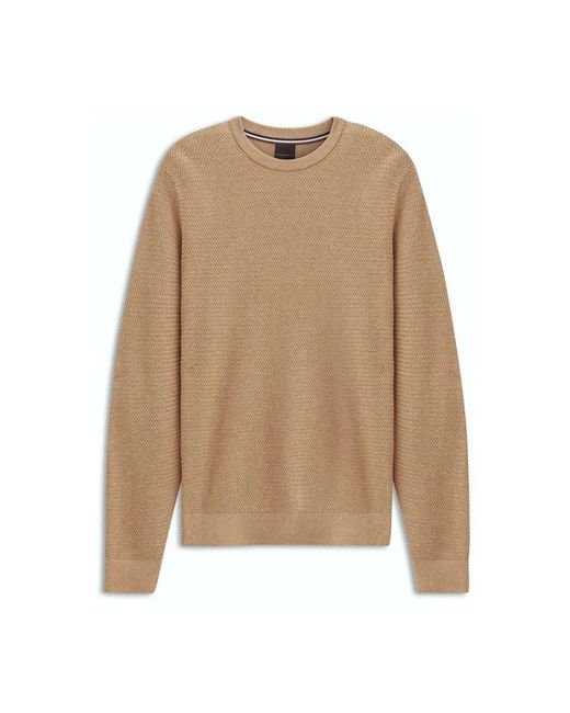 Bugatti Rundhals-Pullover in Natural für Herren