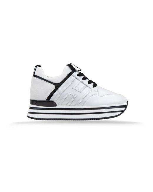 Hogan Schoenen ,Wit ,Suède Leren Sneakers Met Suède Inzetstukken in het White
