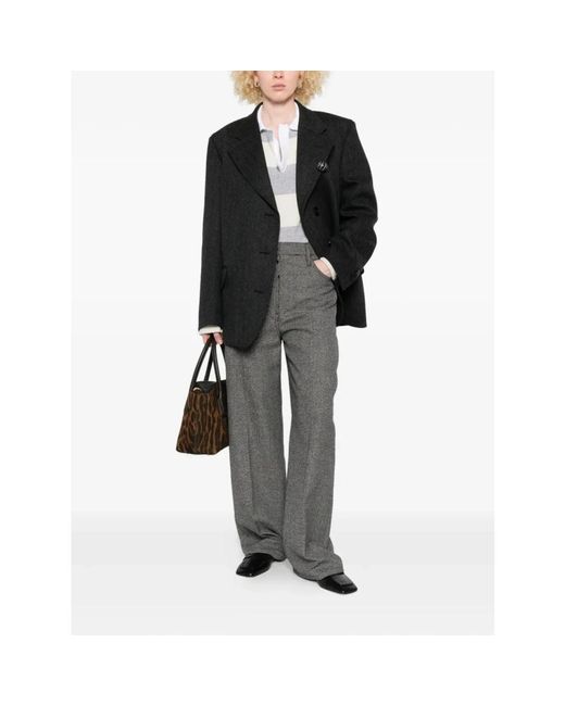 Prada Geruite Broek in het Gray