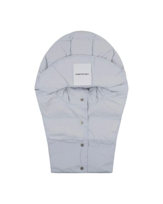 Yves Salomon Gray Blaue kapuzenbekleidung capuche