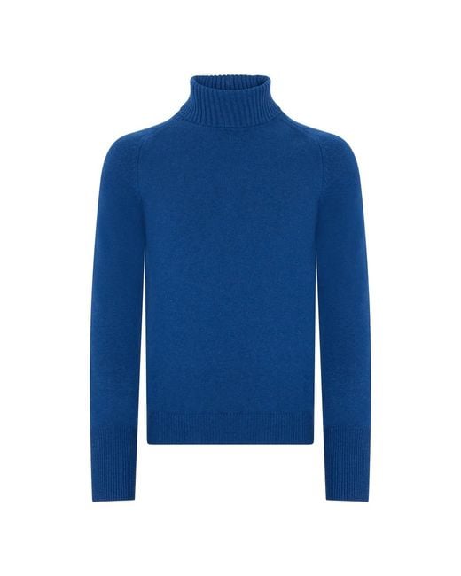 Fedeli Cashmere Turtleneck in het Blue voor heren