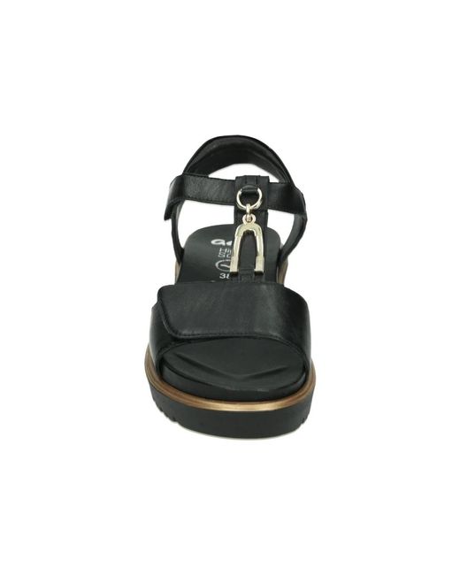 Ara Schoenen ,Zwart ,Leer 1233515 Platte Sandaal in het Black