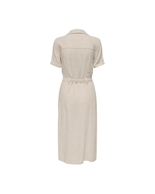 ONLY Natural Leinenhemdkleid