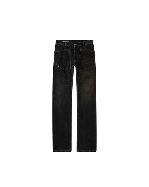 DIESEL Skinny-fit zerrissene schwarze jeans in Black für Herren