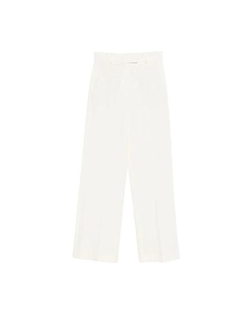 Circolo 1901 White Wide Trousers