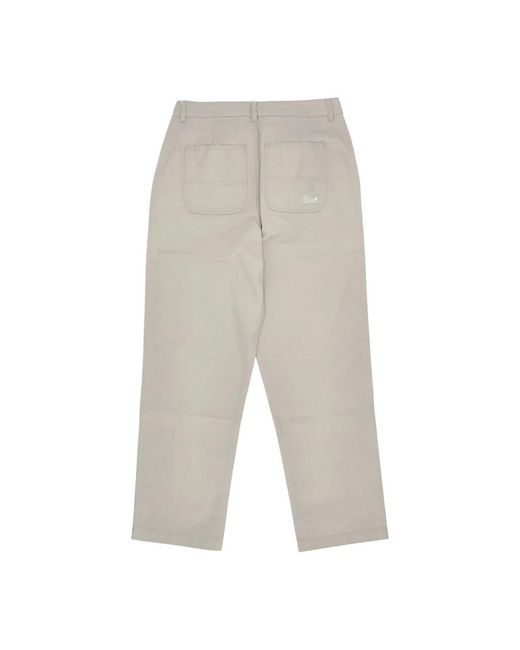 Huf Gray Straight Trousers for men
