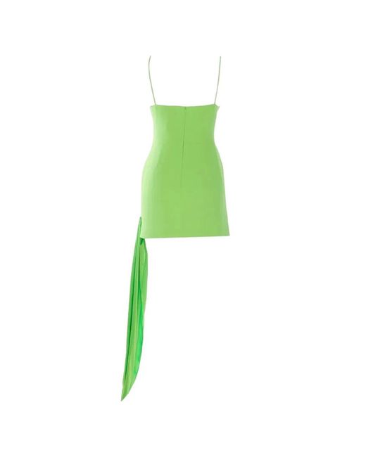 David Koma Green Draped-skirt Panelled Mini Dress
