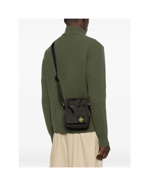 Stone Island Graue Crossbody-Tasche Mit Logo-Patch in Black für Herren