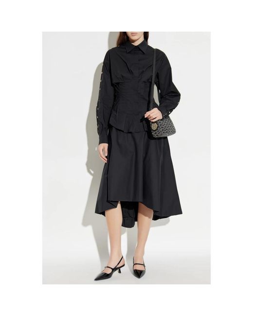Moschino Overhemden ,Zwart ,Katoen Shirt Met Stippenpatroon in het Black