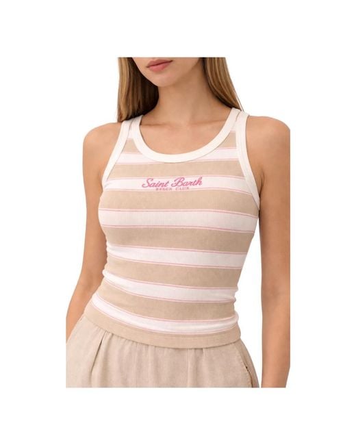 Mc2 Saint Barth Pink Sleeveless Tops