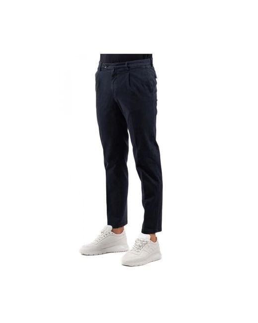 BRIGLIA Blue Slim-Fit Trousers for men
