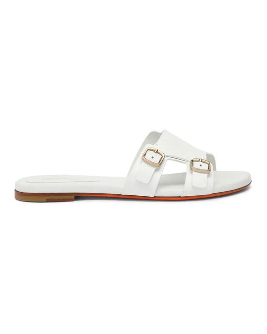 Santoni Sliders in het White
