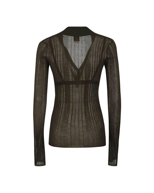Pinko Black Grünes Militärstil Polo Top