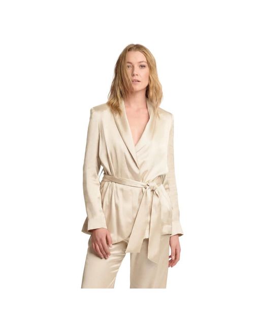 Kocca Jassen ,Leer Kristal Blazer in het Natural