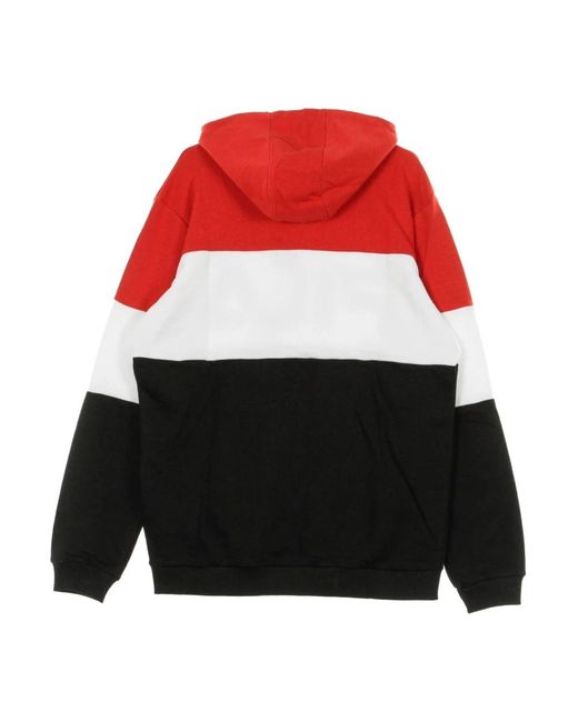 Fila Hoodies & Sweatvesten ,Veelkleurig ,Lichtgewicht Hoodie Nacht Geblokkeerd Rood/Zwart/Wit in het Red voor heren