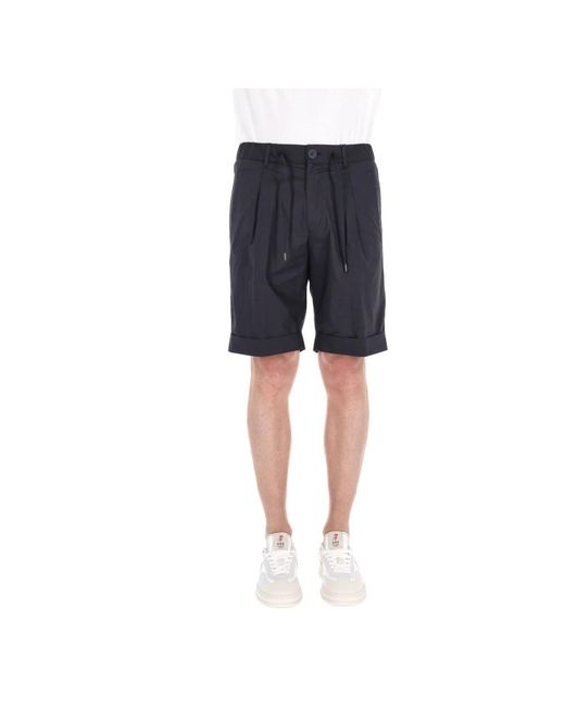 Herno Korte Broeken ,Blauw ,Katoen Blauwe Bermuda Jogger Superlicht Katoenen Shorts in het Blue voor heren