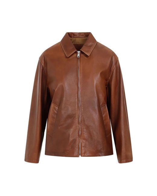 Prada Brown Leather Jackets