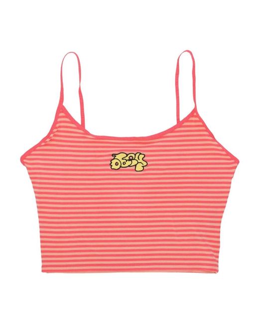 Obey Red Sleeveless Tops