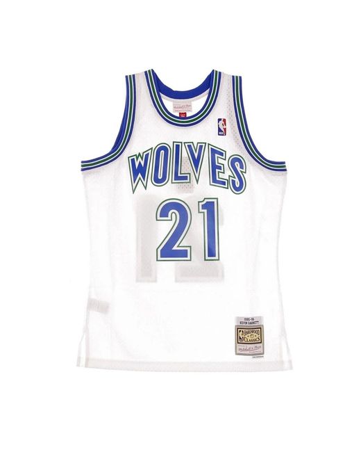 Mitchell & Ness Fitness ,Veelkleurig ,Wol Vintage Basketball Jersey Kevin Garnett 1995 in het Blue voor heren