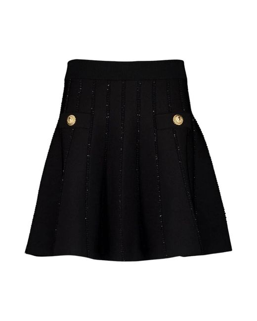 Balmain Black Short Skirts