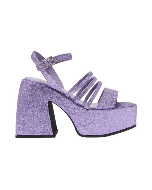 NODALETO Purple High Heel Sandals