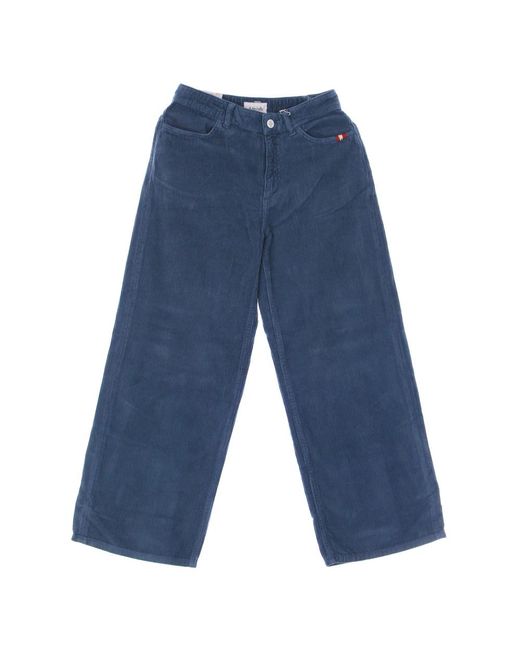 AMISH Fluwelen Broek Met Wijde Pijpen in het Blue