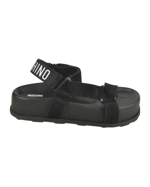 Moschino Black Flat Sandals