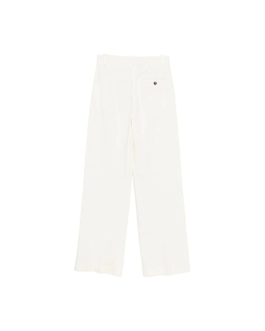 Circolo 1901 White Wide Trousers