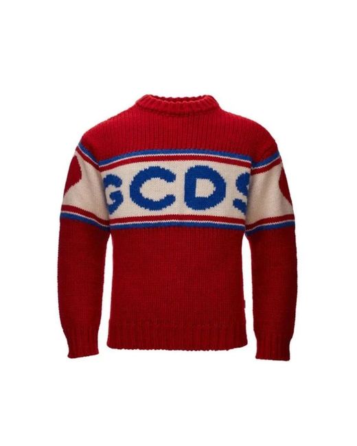 Round-Neck Knitwear di Gcds in Red da Uomo